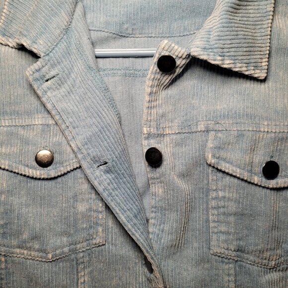 Simply Southern Jacket Distressed Blue Corduroy Long Sleeve Button Medium Boho - Picture 12 of 12